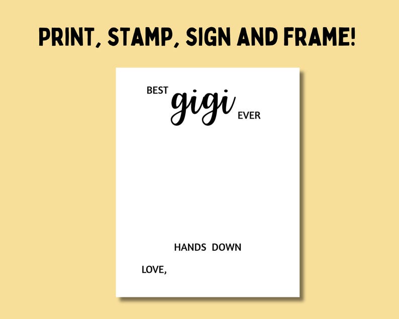 Gigi In Cursive Gigi Ever Handprint Art, Mother's Day Gift (digital Download) - Etsy