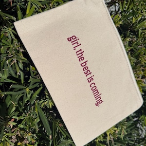 Inspirational Canvas Zipper Pouch: Christian Bible Study Makeup Bag