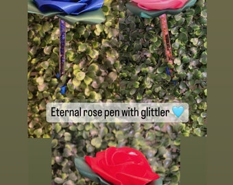 Eternal rose pens with glittler