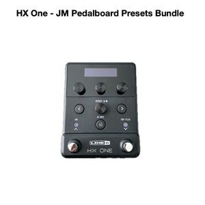 May include: Black Line 6 HX One guitar multi-effects pedal with a small LCD screen, four knobs, and six buttons. The text "LINE 6" and "HX ONE" are printed on the pedal.