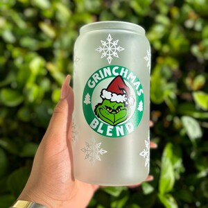 Grinchmas Blend 18oz Frosted Glass Tumbler