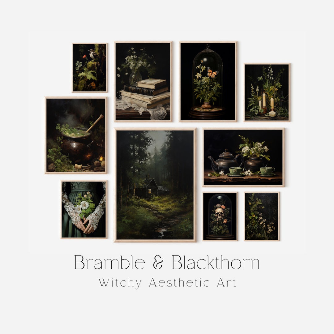 27 Dark Cottagecore Decor Wall Gallery Set Oil Painting Print Gallery ...