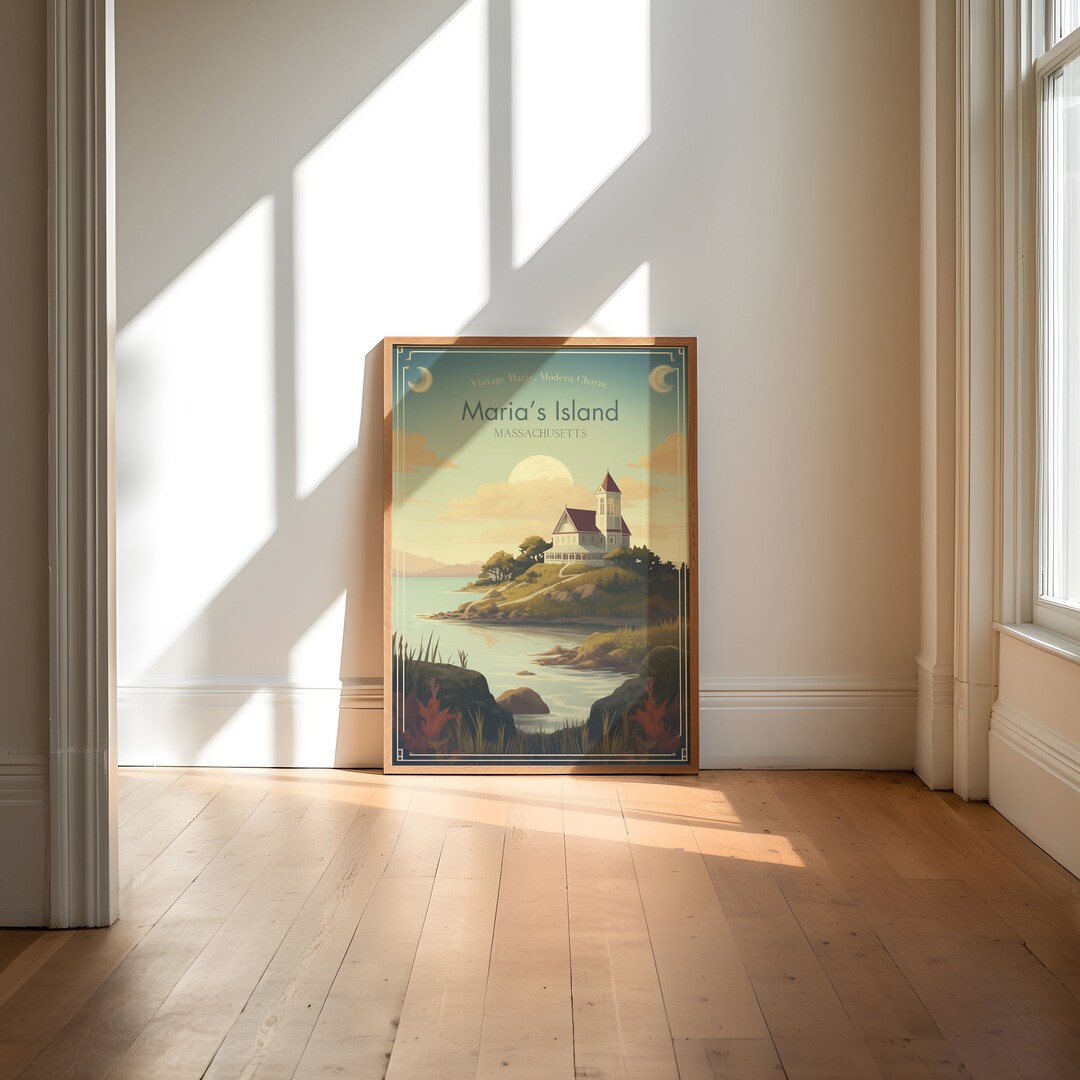 Practical Magic Maria's Island MA Vintage Travel Poster Etsy UK
