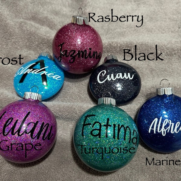 Personalized Glitter Ornaments