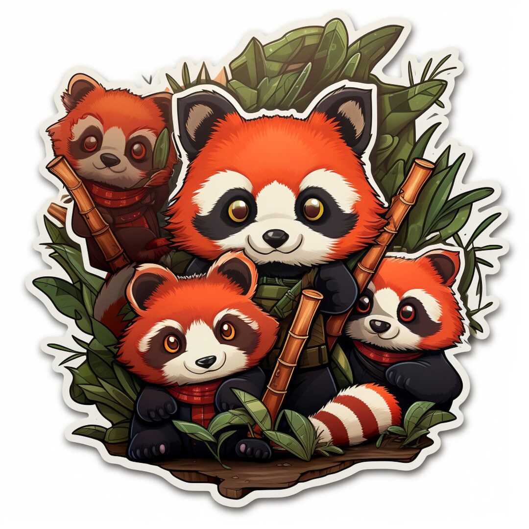 Group of Red Pandas Sticker - Etsy