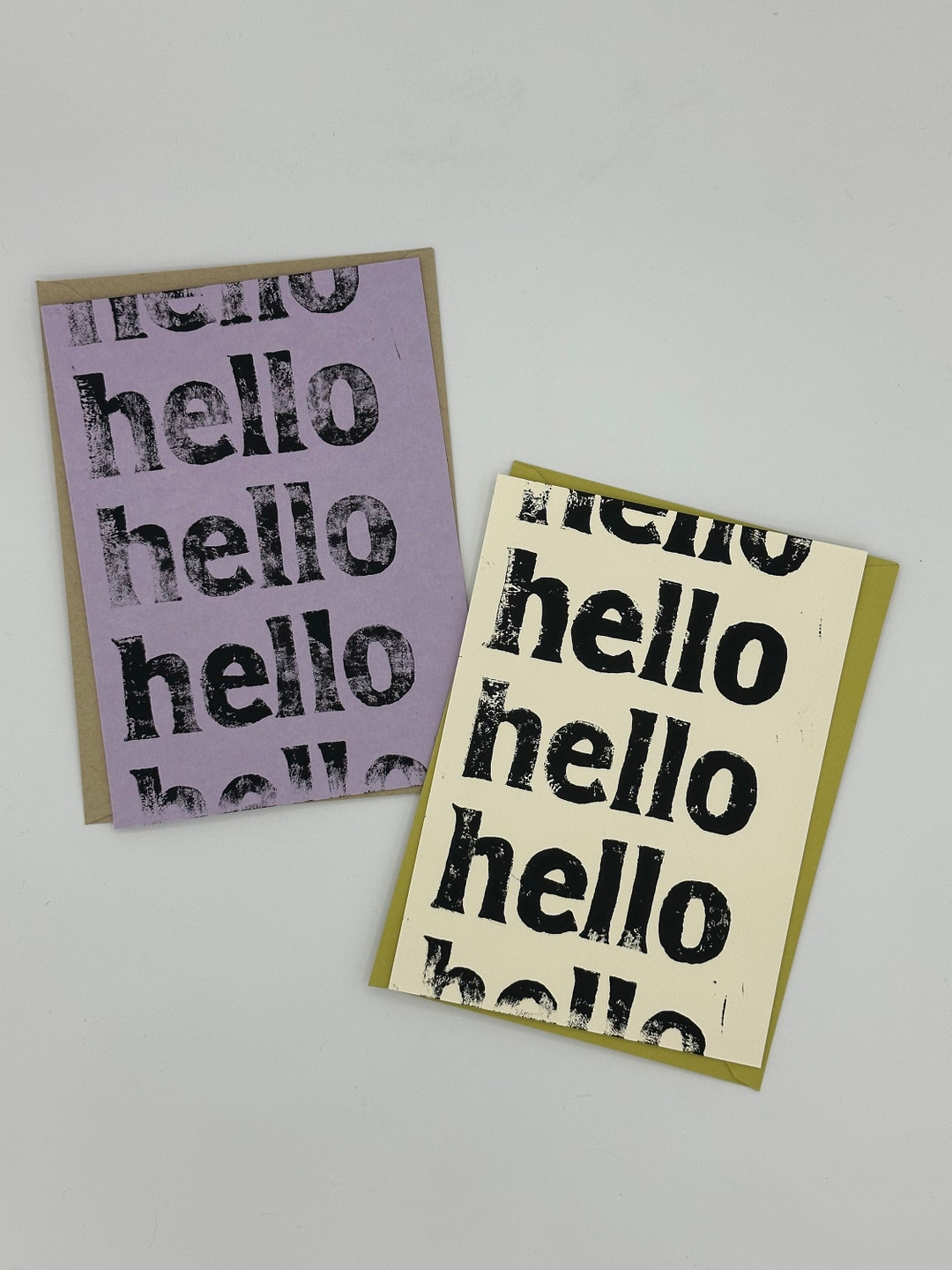 Handmade Hello Greeting Card Single Flat A6 Greeting Card With Envelope ...