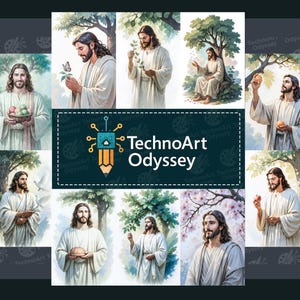 Jesus Nature Art Printable | Christian Wall Decor | Spiritual Digital Download