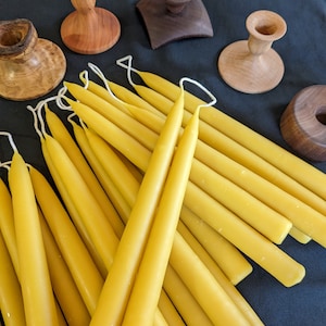 100% Beeswax Hand Dipped Taper Candles pack of 2 | Hand Dipped Candle | Pure Beeswax | Taper Candles