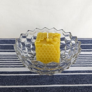 100% Beeswax Candle | Square Candle with Bee | Pure Beeswax