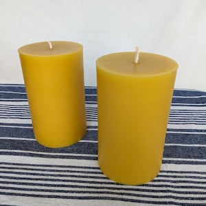 100% Beeswax Candle | 3&quot; Pillar Candle | Pure Beeswax