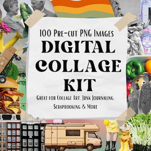 Collage Starter Pack | 100 PNG Cut-Out Images | Great for Canva, Photoshop, Procreate and More!