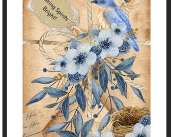 Making Spirits Bright Bluebird Printable