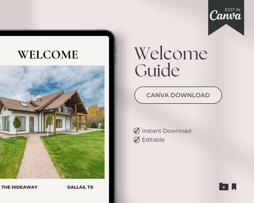 Air B and B Guide Editable Canva Template Etsy