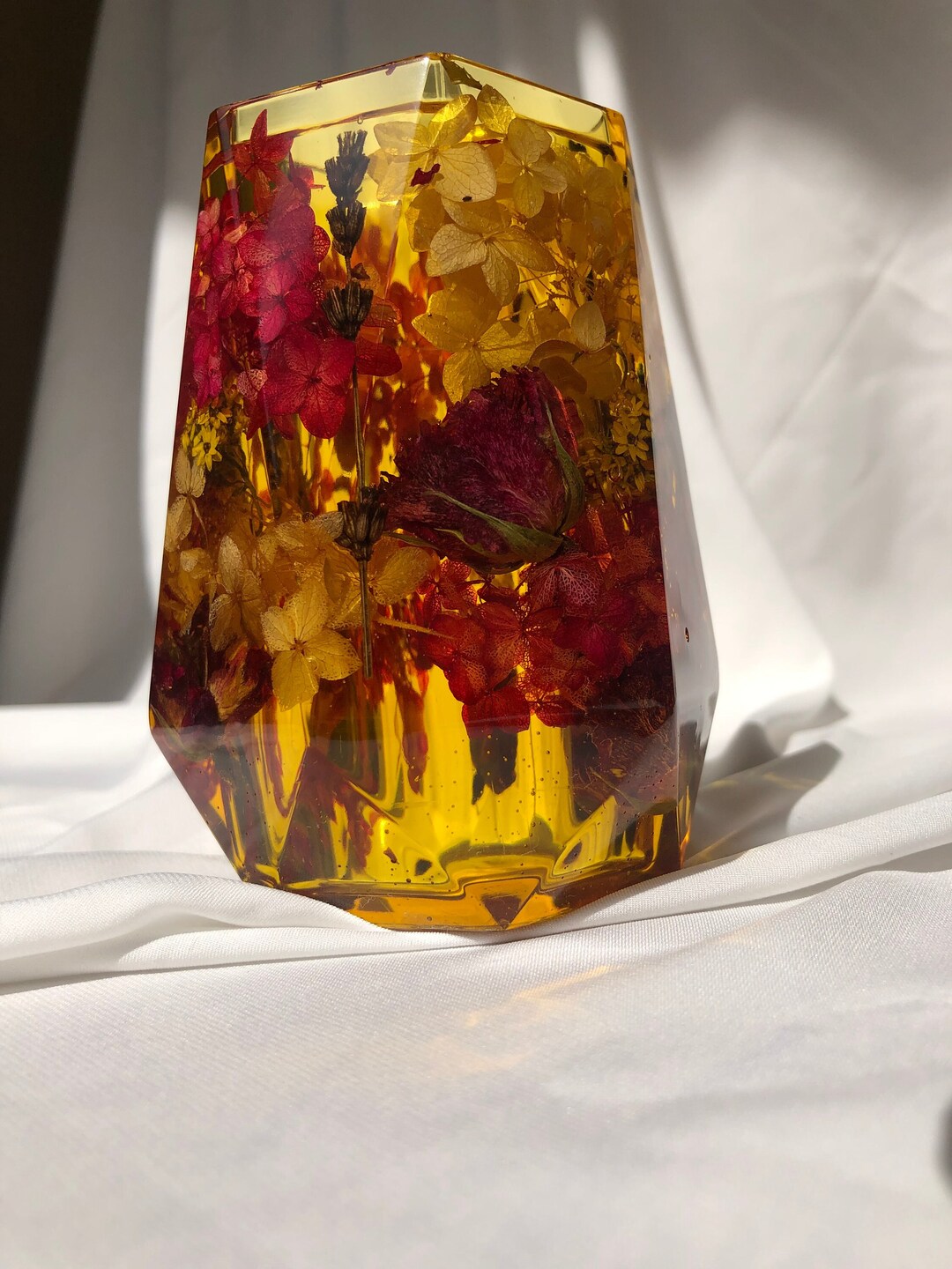 Mini Epoxy Resin Vase With Dried Flowers Vase Resin Vase Handmade Vase