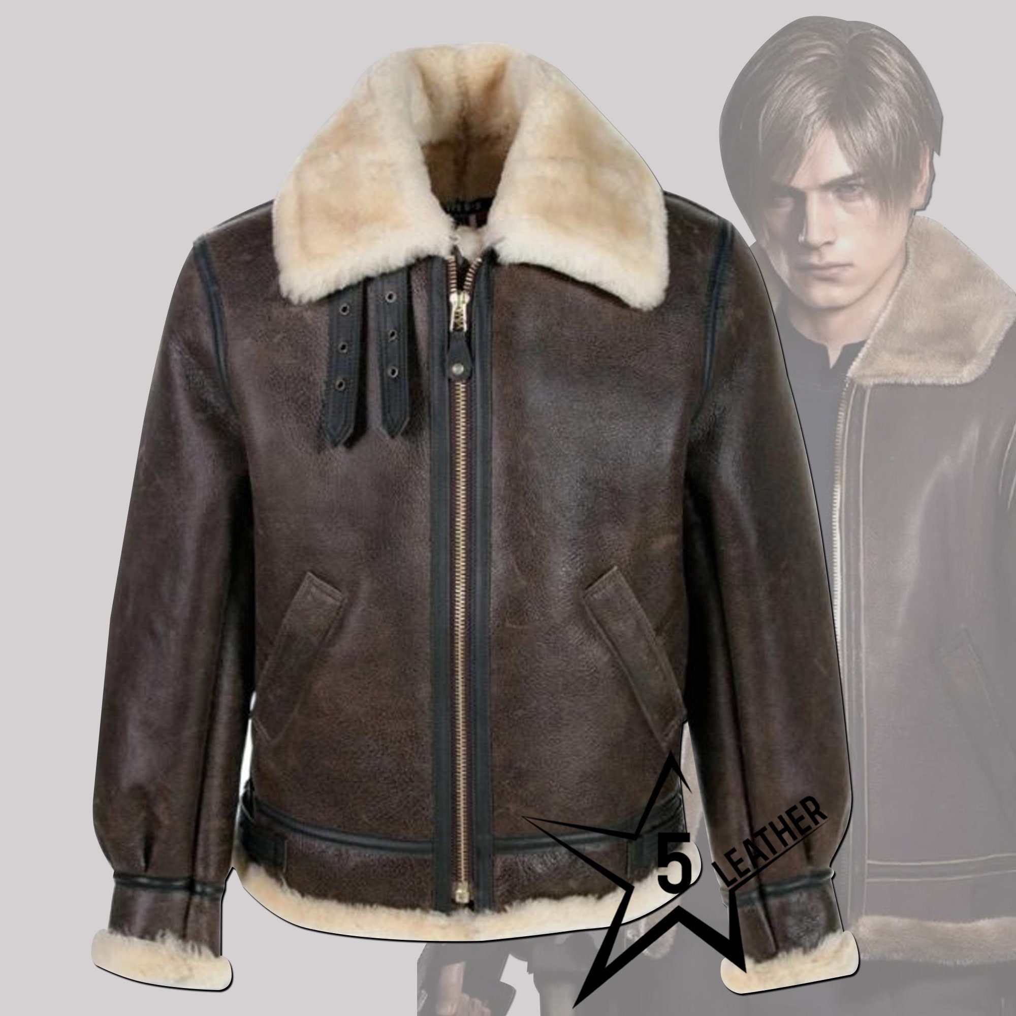 Resident Evil RE 4 Remake Leon Kennedy Bomber Jacket B3 Etsy