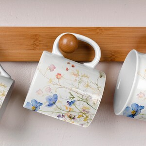 Water Color Wild Flowers Ceramic Coffee Mug 11oz
