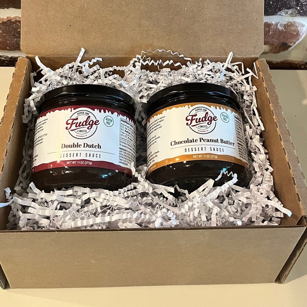 Gourmet Chocolate Dessert Sauces - 2 Jar Package/Gluten Free/Fruit Topping