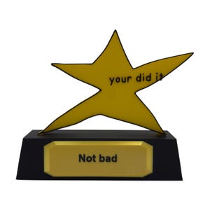 You Did It! Funny Meme Star Trophy - Gag Gift for Any Occasion