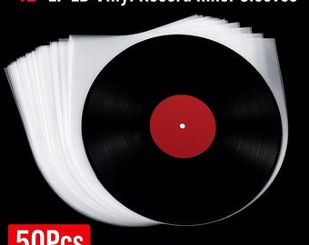 Przezroczyste koperty na płyty winylowe 12” – antystatyczne okładki zewnętrzne na płyty LP (opakowanie 25/50/100 sztuk)