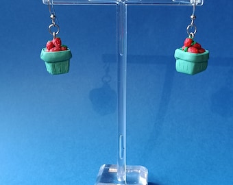 Homemade Strawberry box earrings