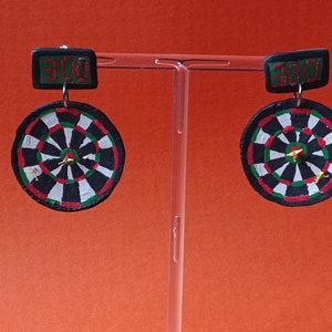 Homemade Dart Board earrings