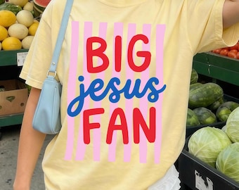 Big Jesus Fan Shirt, Bible Inspired Graphic Tshirt,  Christian Faith Based Apparel, Religious Group Shirt, Jesus Lover Tee