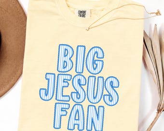 Big Jesus Fan Shirt, Jesus Lover Tee, Christian Faith Based Apparel, Religious Group Shirt