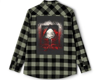 Portal Illustration Flannel Shirt | Dark Horror Back Print