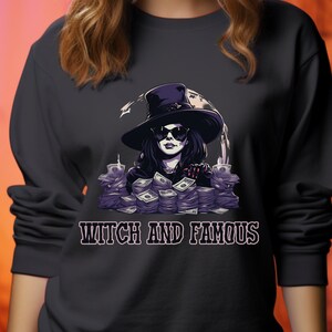 Witch and Famous Halloween Sweatshirt, Funny Halloween Shirt For Halloween Party, Retro Halloween Sweatshirt for Women, 80s Halloween