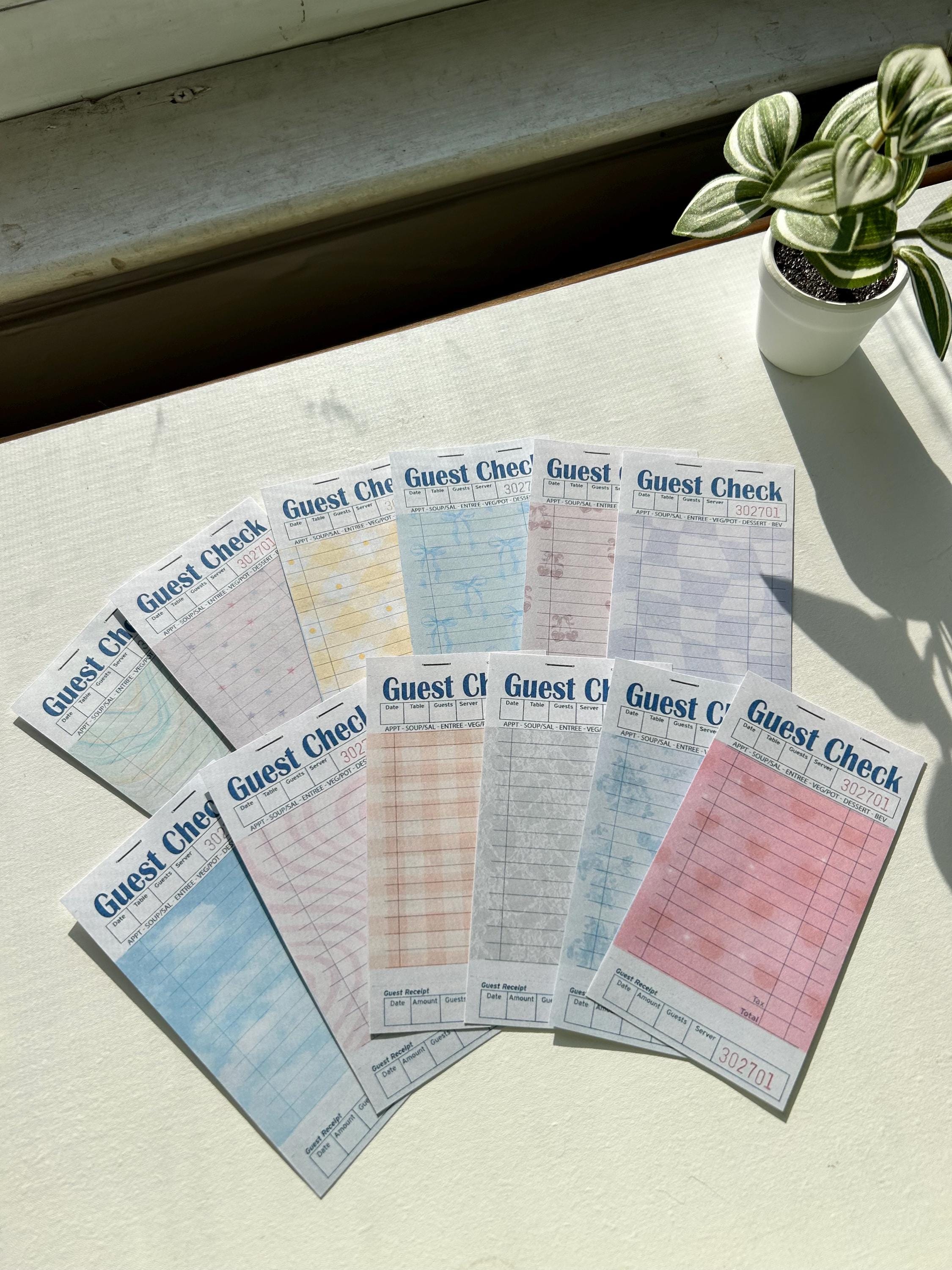 Guest Check Stickers – Patterned Junk Journaling, Matte Vinyl - Etsy