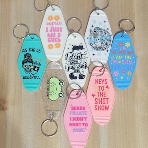 Cute Sarcastic Funny Motel Keychains