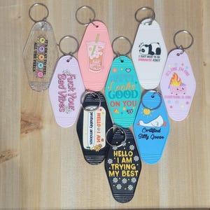Cute Funny Sarcastic motel keychains