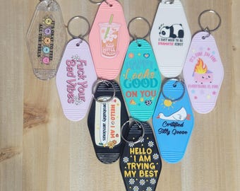 Funny Sarcastic Motel Keychain: Mental Health Humor