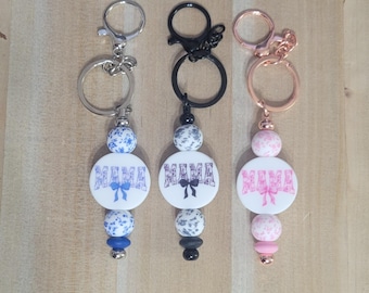 Floral Bow Mama Keychain: Handmade Mom Gift