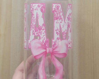 Floral Mama Libbey Cup: Reusable Iced Coffee Tumbler with Straw