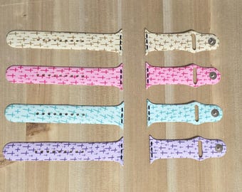 Cross Print Silicone Apple Watch Band: Christian Faith Style