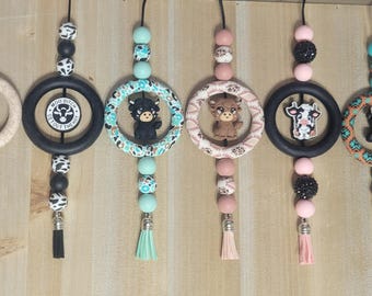 Cow-Themed Rearview Mirror Car Charm/Hanger