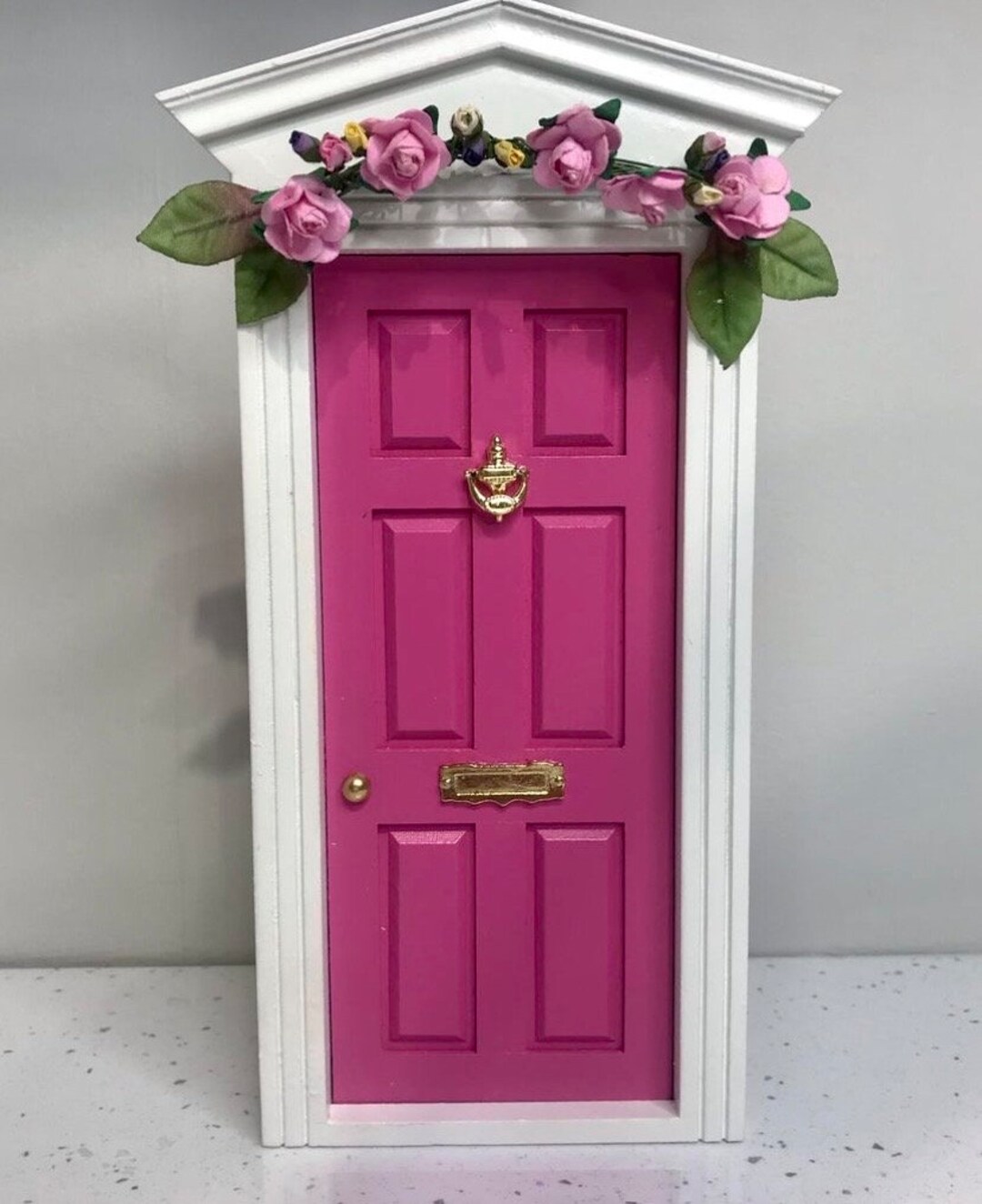 Fuschia Pink Fairy Door With Key | Miniature Garden Decor - Etsy UK