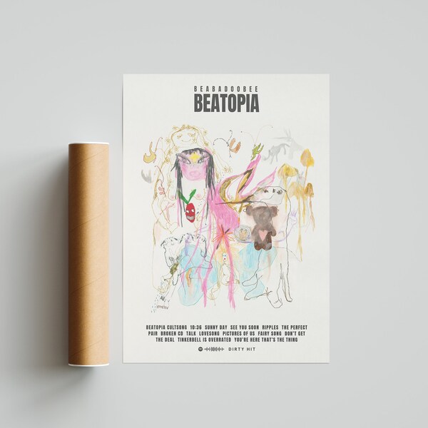 Beabadoobee 'Beatopia' Poster | Fake It Flowers Poster | Album Cover Poster, Custom Gift Idea, Wall Print, Tracklist Poster