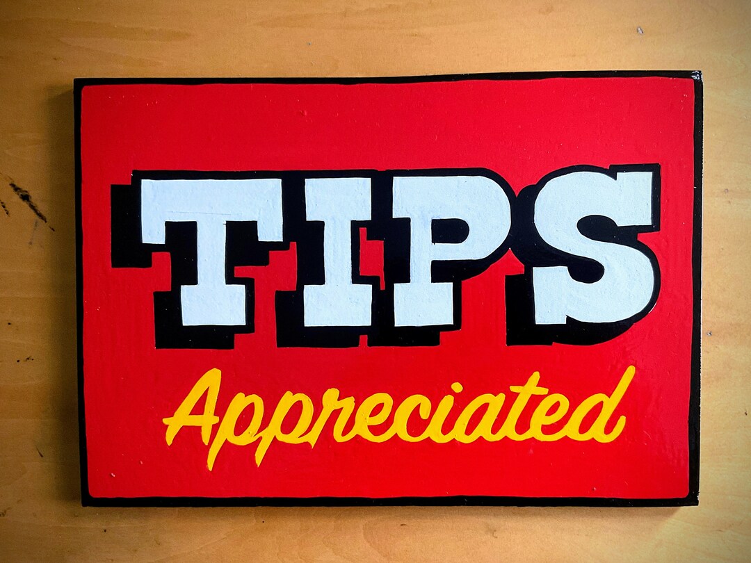 Tips Appreciated Hand Painted Sign for Small Business Western Font - Etsy