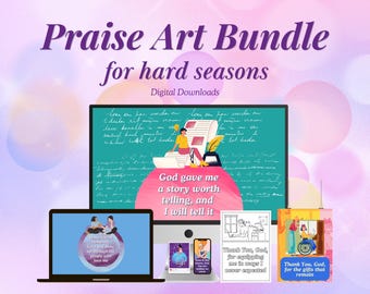 Christian Praise Printable Bundle Faith Wall Art Worship Coloring Pages Encouragement Gift for Women Bible Praise Digital Download