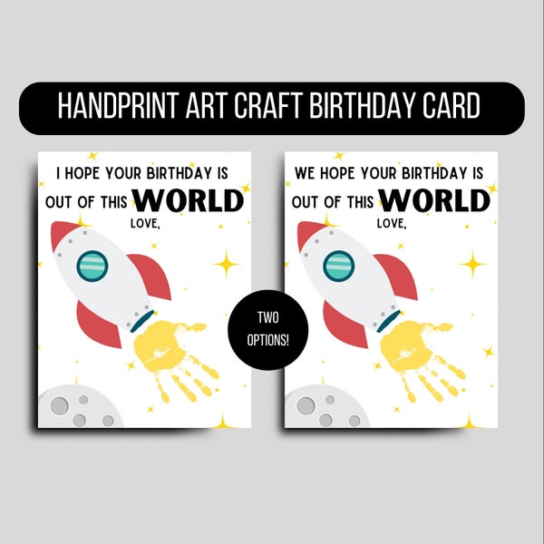 Brother and Sister Handprint Card for Dad Etsy