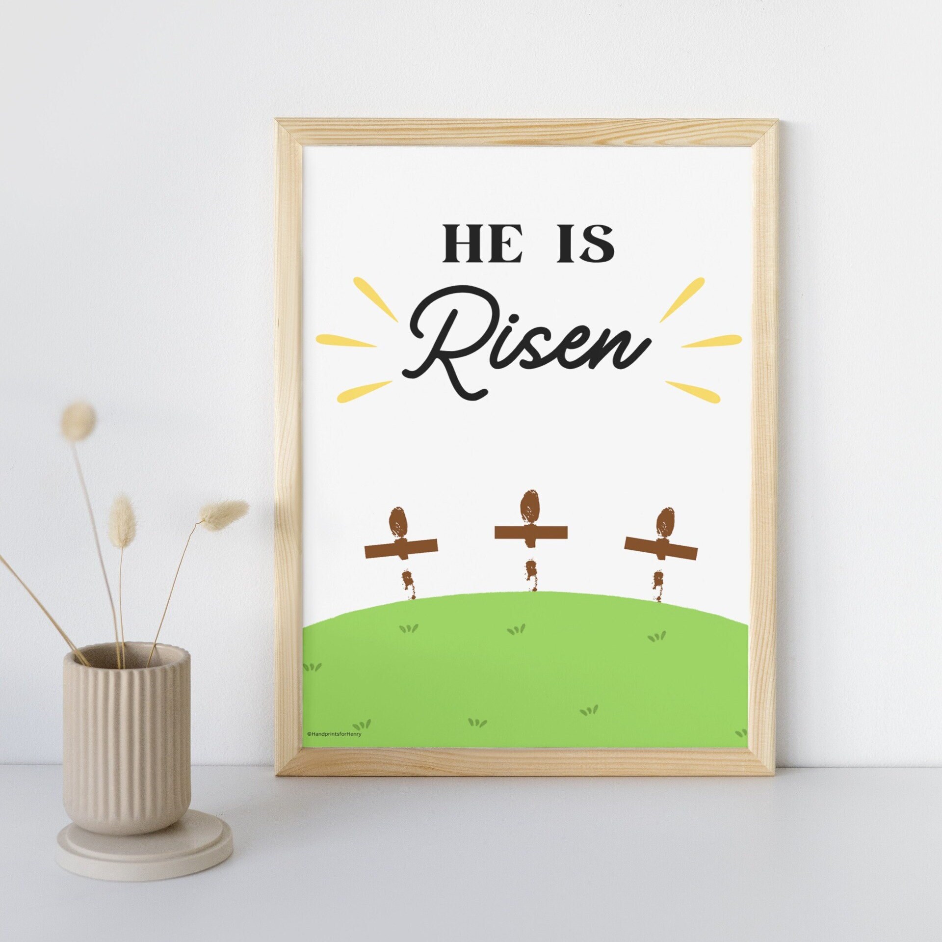 He is Risen Spring Handprint Craft, Easter Art Activities for Toddlers ...