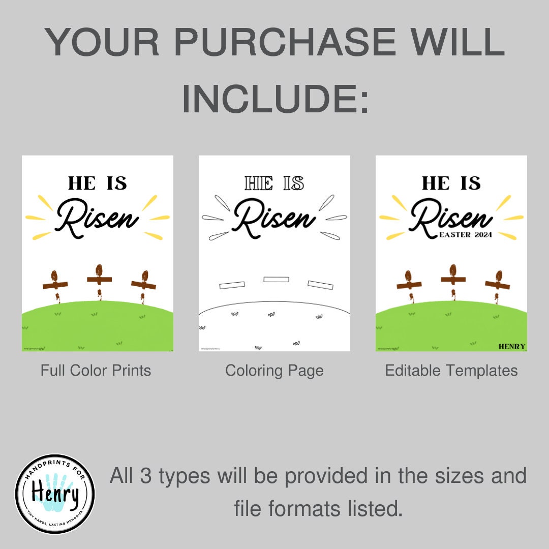 He is Risen Spring Handprint Craft, Easter Art Activities for Toddlers ...