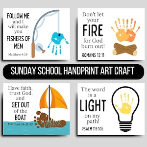 Kids Sunday School Handprint Footprint DIY Art Craft, Bible Lesson Teachers, Toddler Class Activity Project, Christian Homeschool Preschool
