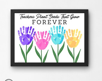 Thank You for Everything, Teacher Appreciation Week, Handprint Art Craft Gift, Activities for Toddlers to Childcare Providers