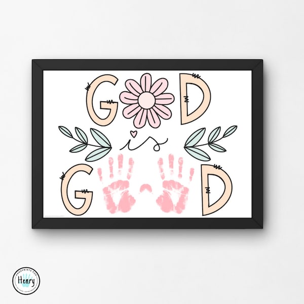 God is Good Handprint Bible School Craft Activity for Toddlers, Sunday Sign Sensory Art Lesson for Kids