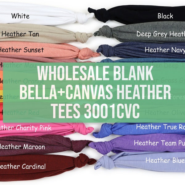 Bella Canvas Plain Heather Shirt, Blank Unisex Shirt, Bella Canvas 3001CVC, Wholesale ADULT SIZE Unisex T-shirt, Bella+Canvas Shirts, HTV