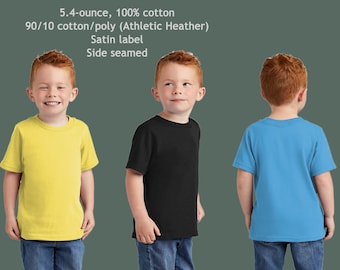 Chemise DTF vierge 100 % coton pour tout-petits | Chemise de sublimation colorée pour enfants | Chemises de sublimation vierges pour enfants | Blancs de sublimation pour enfants | Chemise DTF
