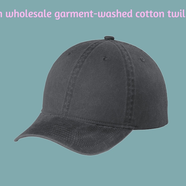 Plain Blank Wholesale Hats, Beach Wash® Cap, 100% garment-washed, Unstructured Cap, low profile, Hook and loop, one size fits all